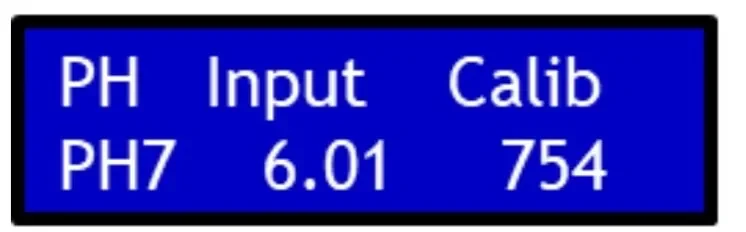 PH Input Calibration 螢幕畫面