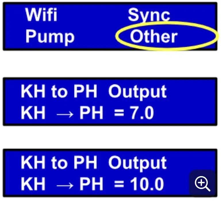 KHA 螢幕選單與 KH to PH Output
